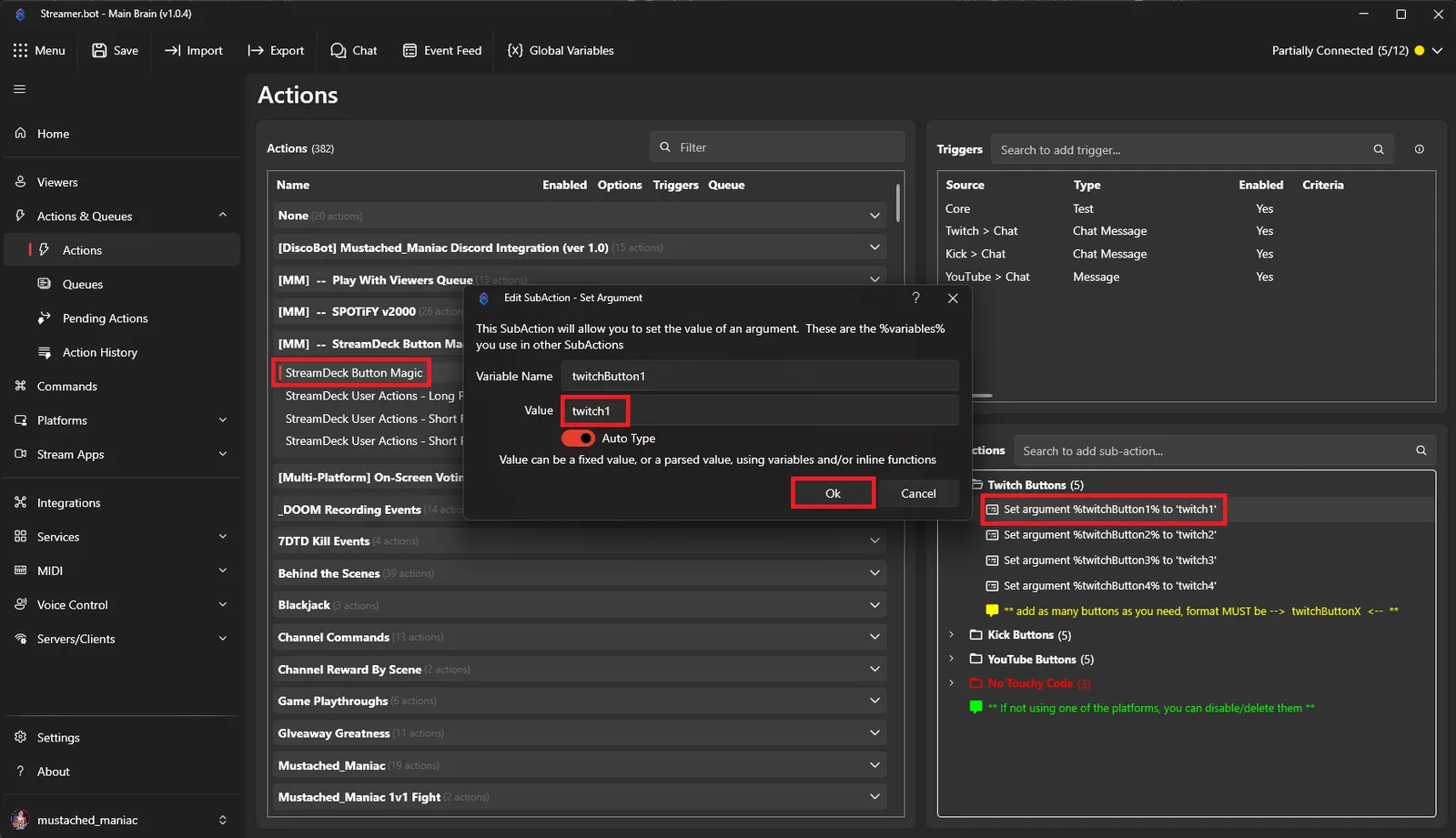 Paste StreamDeck Button ID into Streamer.bot