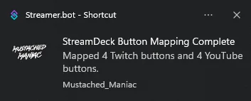 Windows Toast Notification for Successful Stream Deck Button Mapping